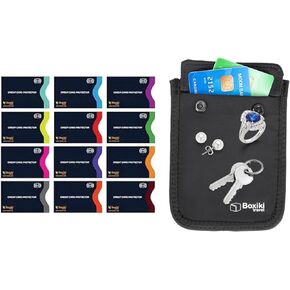 Ultimate RFID Travel Protection Set for Women - 12 RFID Blocking Sleeves and Hidden Bra Wallet for Secure and Stylish Travel