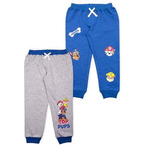 Paw Patrol Nickelodeon Chase, Marshall and Rubble Boys 2 Pack Jogger Pants for Toddler and Little Kids – Blue/Grey