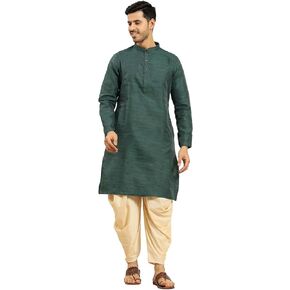 Amodh by Kisah Men's Art Silk Festive Wear Regular Fit Solid Kurta | Indian Wedding Wear Kurta | Festive Ethnic Kurta