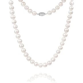 2024 New Freshwater Cultured AAAAA Quality Genuine Real Pearl Strand Necklace for Women Fine Jewelry Valentine's Day Gifts for Her in Saudi Arabia