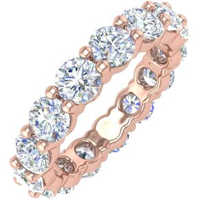 FINEROCK 5 Carat Diamond Eternity Wedding Band Ring in 14K Gold - IGI Certified (Value Collection)