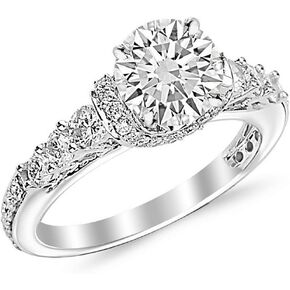 2 Carat Classic Lab Grown Synthetic Round Designer 4 Prong IGI Certified Diamond Engagement Ring (1 Ct, H-I Color, VS1-VS2 Clarity Center)