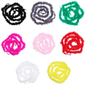 8 Pcs Feather Boas Set,6.6ft Colorful Feather Boa, Fluffy Boas for Women, Girls Dress up Boa, Wedding Supplies Costume Party Accessory
