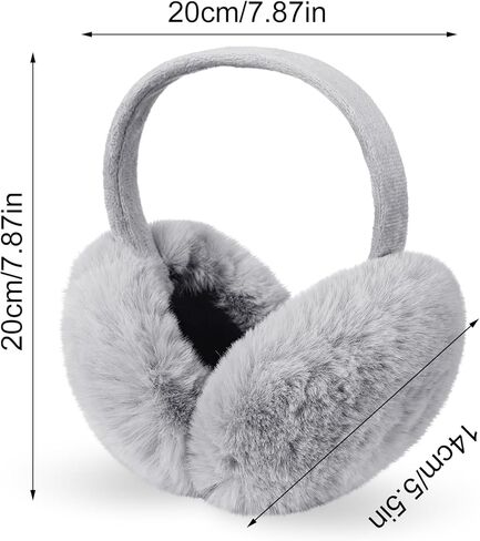 Fuyamp 2 عبوة من أغطية الأذن القابلة للطي من الفرو الصناعي للشتاء في الهواء الطلق، أغطية للأذنين الناعمة من الفرو للنساء والرجال في الطقس البارد (رمادي أسود) in Kuwait