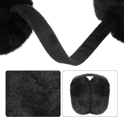 Fuyamp 2 عبوة من أغطية الأذن القابلة للطي من الفرو الصناعي للشتاء في الهواء الطلق، أغطية للأذنين الناعمة من الفرو للنساء والرجال في الطقس البارد (رمادي أسود) in Kuwait