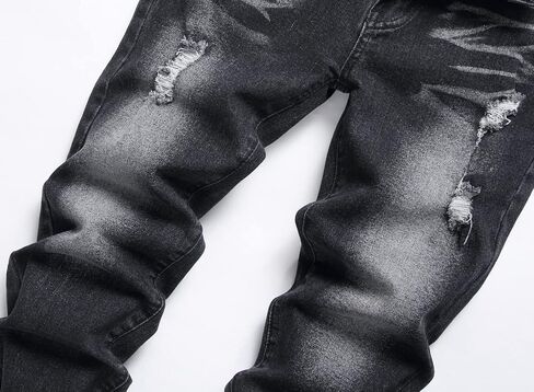 Boy's Skinny Fit Ripped Distressed Stretch Washed Fashion Kids Denim Jeans Pants in Kuwait