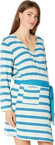 KICKEE Women’s Nautical Mini Maternity/Nursing Robe with Layette Gown Set, Super Soft Viscose from Bamboo in Saudi Arabia