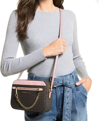 Michael Kors Jet Set Large Leather Crossbody Bag (PrimRose) in Saudi Arabia