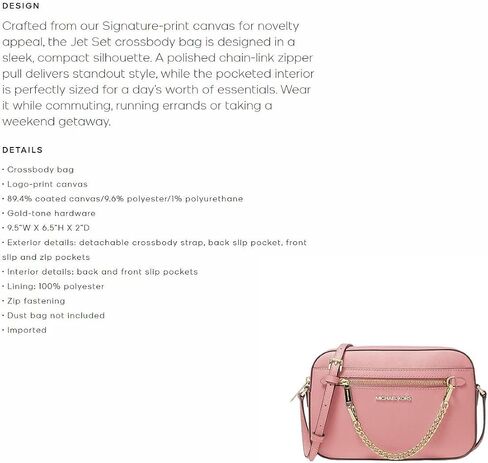 Michael Kors Jet Set Large Leather Crossbody Bag (PrimRose) in Saudi Arabia