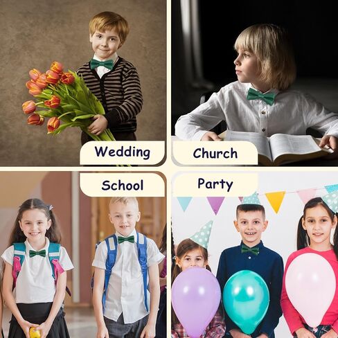 Boys Bow Tie Pre-Tied Adjustable Kids Bow Ties Solid Color Toddler Bow Tie for Boys Girls Kids Toddler Baby in Saudi Arabia