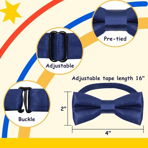 Boys Bow Tie Pre-Tied Adjustable Kids Bow Ties Solid Color Toddler Bow Tie for Boys Girls Kids Toddler Baby in Saudi Arabia