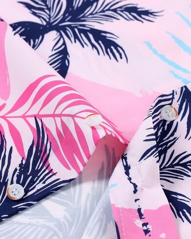 siliteelon Boys Hawaiian Shirts Short Sleeve Cotton Summer Beach Button Down Casual Aloha Luau Shirts for Kids in Kuwait