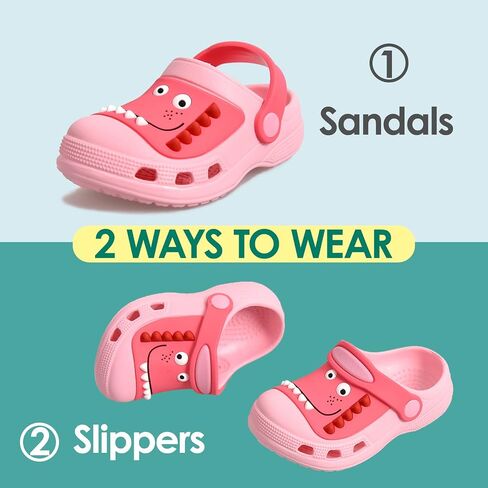 JACKSHIBO Toddler Little Kids Clogs Boys Girls Dinosaur Water Pool Beach Garden Sandals in Saudi Arabia