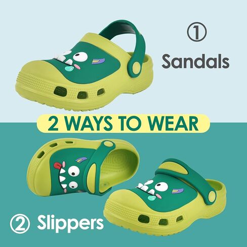 JACKSHIBO Toddler Little Kids Clogs Boys Girls Dinosaur Water Pool Beach Garden Sandals in Saudi Arabia