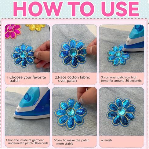 ZZXLLRO 30Pcs 8 Petals Flower Sequined Appliques in Kuwait
