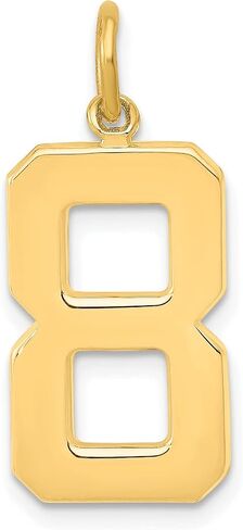 Jewels By Lux 10K Yellow Gold Casted Large Polished Number Charm Pendant (Length 25mm Width 10 mm) in Saudi Arabia
