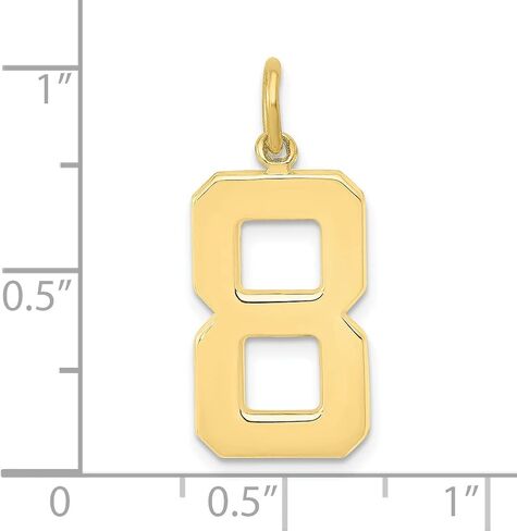 Jewels By Lux 10K Yellow Gold Casted Large Polished Number Charm Pendant (Length 25mm Width 10 mm) in Saudi Arabia