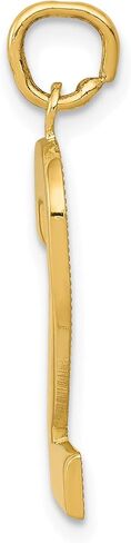 Jewels By Lux 10K Yellow Gold Casted Large Polished Number Charm Pendant (Length 25mm Width 10 mm) in Saudi Arabia
