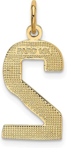 Jewels By Lux 10K Yellow Gold Casted Large Polished Number Charm Pendant (Length 25mm Width 10 mm) in Saudi Arabia