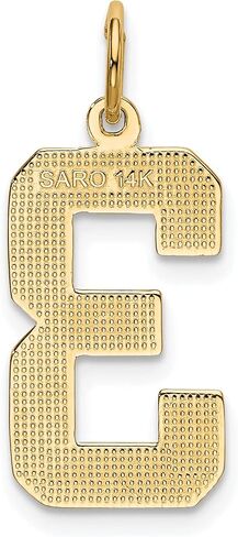 Jewels By Lux 10K Yellow Gold Casted Large Polished Number Charm Pendant (Length 25mm Width 10 mm) in Saudi Arabia