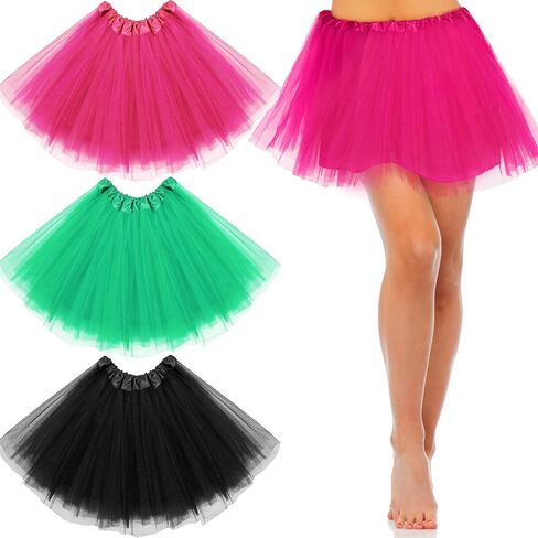 3 Pcs Adult Tutu Skirt 3 Layered Tulle Adult Tutu Elastic Tutu Women Multicolor Costume Tutu for Lady Ballet Halloween in Saudi Arabia