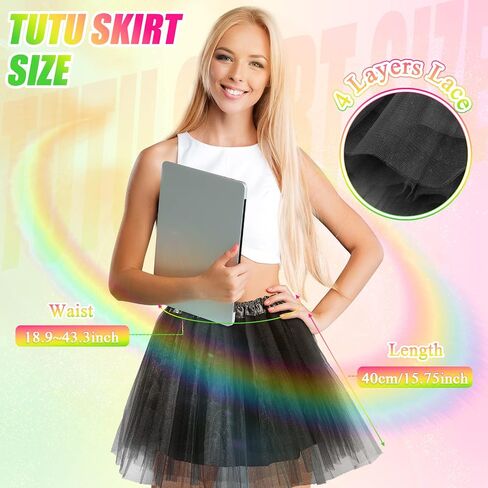 3 Pcs Adult Tutu Skirt 3 Layered Tulle Adult Tutu Elastic Tutu Women Multicolor Costume Tutu for Lady Ballet Halloween in Saudi Arabia