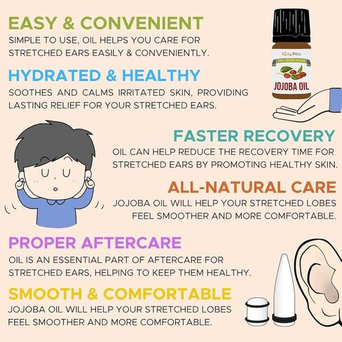 BodyJ4You 55PC Gauges Kit 14G-12mm - Aftercare Jojoba Oil, Saline Cleanser Drops - Black in Kuwait