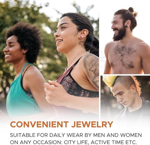 BodyJ4You 55PC Gauges Kit 14G-12mm - Aftercare Jojoba Oil, Saline Cleanser Drops - Black in Kuwait