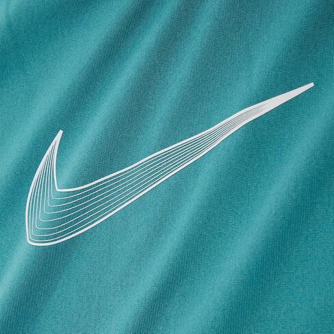 تيشيرت DriFit One بدون أكمام للفتيات من Nike (الأطفال الصغار/الأطفال الكبار) لون أزرق مخضر معدني/أبيض SM (8 أطفال كبار) in Saudi Arabia