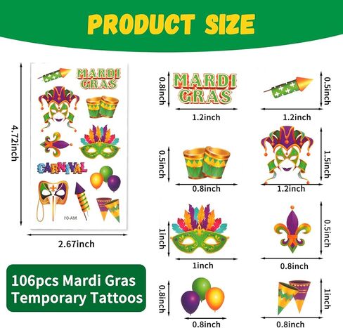 CAMDUCK 28 قطعة من إكسسوارات ماردي جراس، بوا ريش ماردي جراس، عصابة رأس، أساور مطاطية، نظارات شمسية، قلائد خرز، ملصقات وشم مؤقت، مستلزمات أزياء ماردي جراس in Kuwait