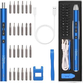 LOFICOPER Mini Electric Screwdriver, Cordless Electric Screwdriver, 28 in 1 Cordless Home Repair Tool Set, with 24 Bits, Type-C USB Charging Port, Black