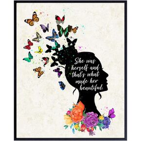 Inspirational Wall Art - Positive Quotes Room Decoration - Motivational Decor - Uplifting Encouragement Gifts for Women -8x10 Boho Poster for Teens or Girls Bedroom, Living Room, Bathroom, Office