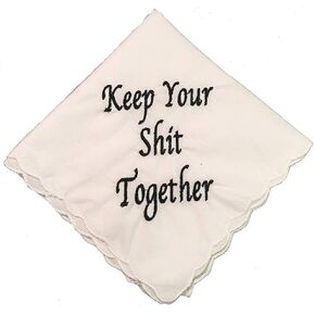 Keep Your Shit Together Wedding Handkerchief - Bridesmaid Keepsake, Something Blue, Bridal Keepsake (Navy)