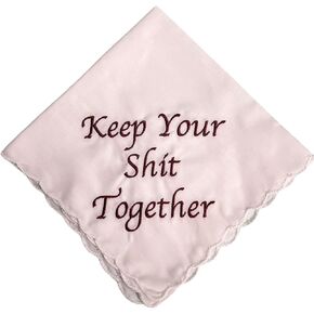 Keep Your Shit Together Wedding Handkerchief - Bridesmaid Keepsake, Something Blue, Bridal Keepsake (Navy)