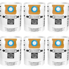 6 Pack 90661 Type E / 90671 Type H Filter Bags Compatible with Shop Vac 5-8 Gallon Wet/Dry Vacuum, Part 9066100 9066133 9067100 9067133