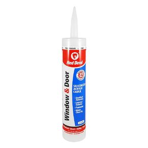 Red Devil 0876 Window & Door Siliconized Acrylic Caulk, 10.1 oz, Clear