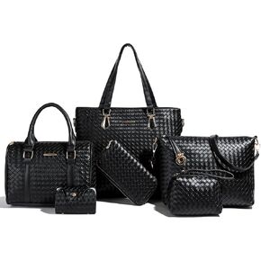 OTMIPIML Purses and Handbags for Women Synthetic Leather Tote Crossbody Bags Satchel Purses Set 6pcs