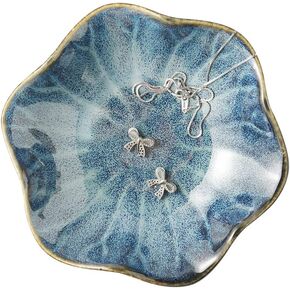 Mecaikru Ring Dish, Ceramic Trinket Tray, Small Dish for jJewelry, Key Bowl, Ring Tray for Jewelry,Gifts for Friends Sisters Daughter Mother