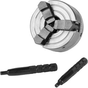 O'SKOOL Three Jaw Lathe Chuck, Self Centering Chuck Hardened Steel Jaws, Self-Centering Wood Turning Chuck with 1" x 8TPI Thread for Woodturning