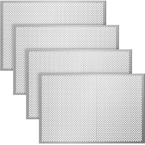 Gisafai 2 Pcs Cloverleaf Aluminum Sheet 2 Feet by 3 Feet Perforated Metal Sheets 0.02 Inch Thick Metal Mesh Sheet Decorative Sheet Metal Decorative Aluminum Sheet for Indoor Outdoor, Silver