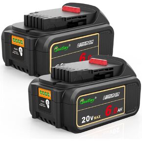 ZLWAWAOL 2 Pack DCB206 20V MAX 6.0Ah Replacement Battery Compatible with Dewalt 20V Battery DCB200 DCB203 DCB204 DCB206 20V DCD/DCF/DCG/DCS Series Cordless Power Tool
