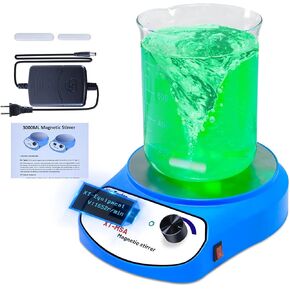 Xin Tester 5000ml LED Digital Magnetic Stirrer, Stainless Steel Magnetic Mixer with Stir Bar, Magnetic Stir Plate for Sauces/Yeast Starters/Paint/Ink/Lab (No Heating) Max Stirring Rate: 2200RPM in Kuwait