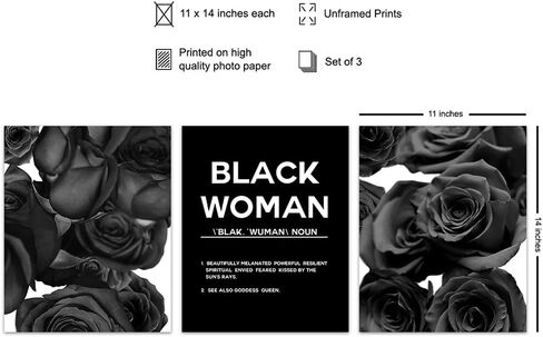 Black Women Wall Art - African American Women Wall Decor - Black Woman - 8x10 Inspirational Motivational Posters - Positive Quotes - Uplifting Encouragement Gifts for Teens, Girls - Empowered Women in Kuwait