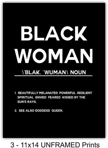 Black Women Wall Art - African American Women Wall Decor - Black Woman - 8x10 Inspirational Motivational Posters - Positive Quotes - Uplifting Encouragement Gifts for Teens, Girls - Empowered Women in Kuwait
