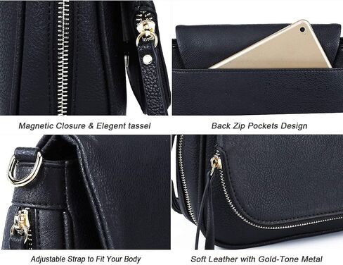 Crossbody Bags for Women Small Pu Leather Over the Shoulder Purses and Flap Cross Body Handbags with Multi Pockets in Kuwait