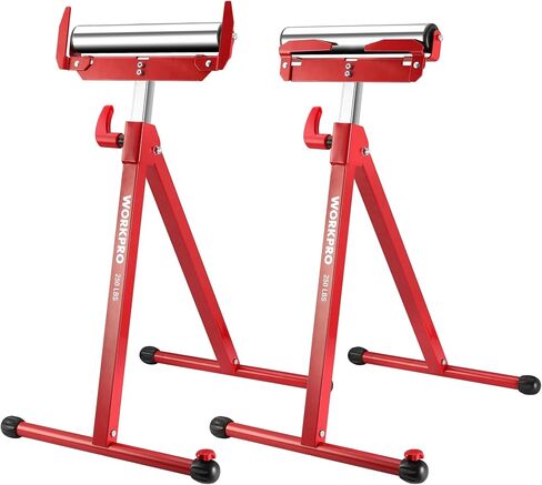 WORKPRO Folding Roller Stand Height Adjustable, Heavy Duty 250 LB Load Capacity, Outfeed Woodworking in Saudi Arabia