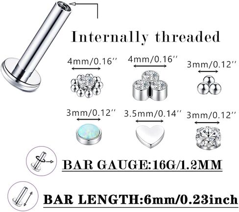 16G Monroe Lip Piercing Jewelry Labret Studs Tragus Hoop Earrings Nose Piercing Flat Back Helix Earring in Saudi Arabia