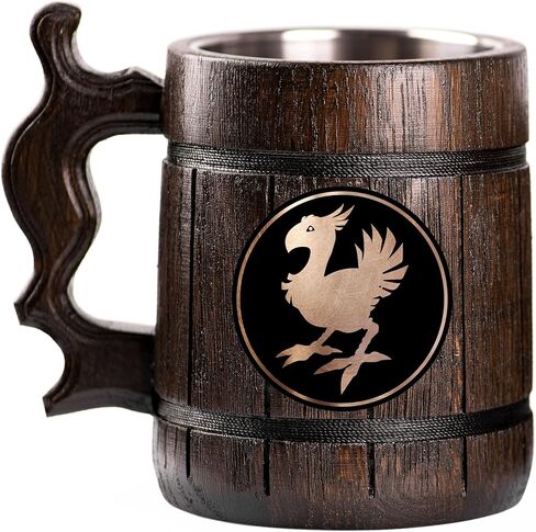كوب بيرة شوكوبو، 22 أونصة، FF Gamer Merch، هدايا عيد ميلاد 21 له، كوب بيرة عيد الأب، هدايا اللاعب، كوب بيرة خشبي، هدايا المهوس in Kuwait