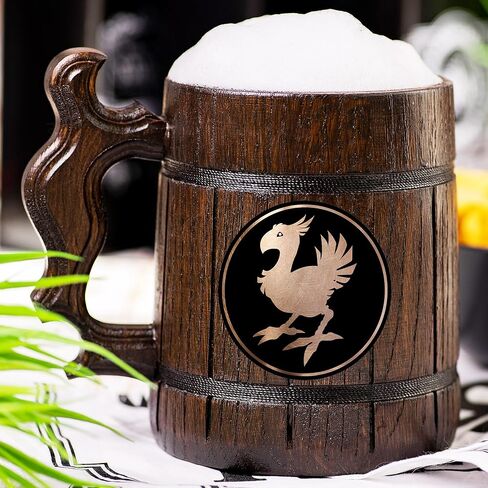 كوب بيرة شوكوبو، 22 أونصة، FF Gamer Merch، هدايا عيد ميلاد 21 له، كوب بيرة عيد الأب، هدايا اللاعب، كوب بيرة خشبي، هدايا المهوس in Kuwait