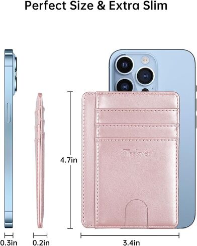 Teskyer Slim Wallet for Men, Minimalist Front Pocket RFID Blocking Leather Wallet Credit Card Holder for Men & Women in Saudi Arabia